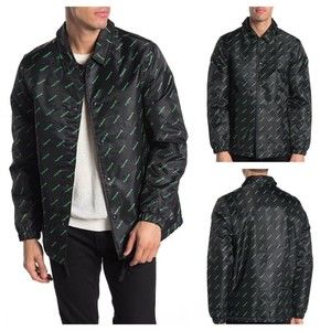 WeSC Coach Legend New Windbreaker Jacket Snap Front Unisex Black S
